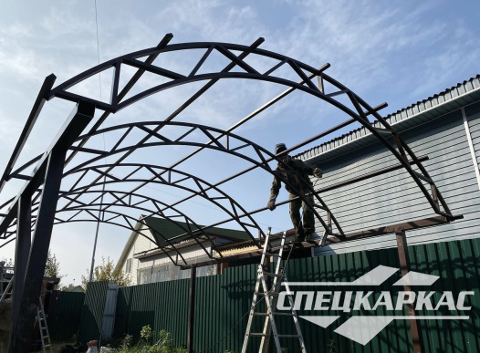 Навес из поликарбоната для одного автомобиля №89 - фото 1845