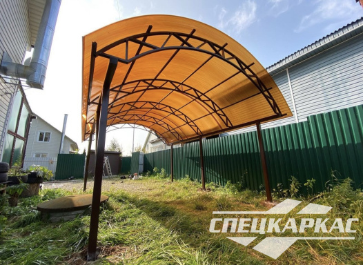 Навес из поликарбоната для одного автомобиля №89 - фото 1850