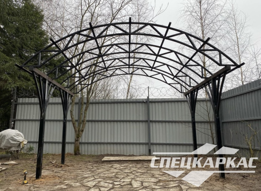 Арочный навес из поликарбоната для зоны отдыха №4 - фото 1002