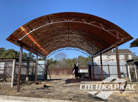 Классический арочный навес для одной машины №40 - фото 1364