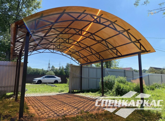 Металлический навес из поликарбоната для машины №16 - фото 1124