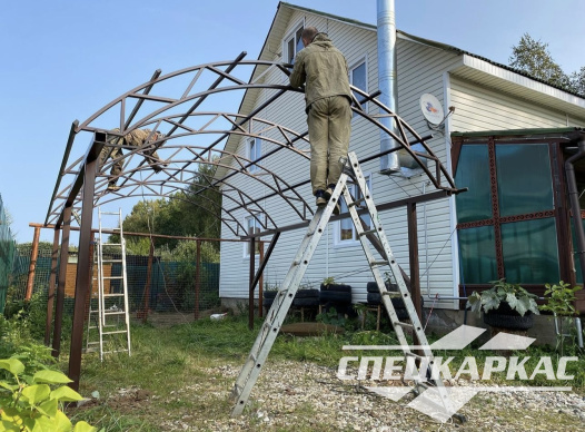 Навес из поликарбоната для одного автомобиля №89 - фото 1843