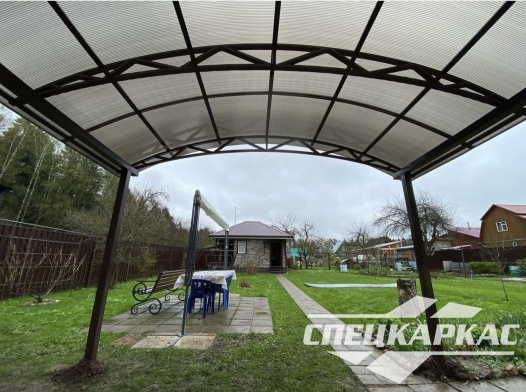 Навес над входом в дом из поликарбоната №32 - фото 1284